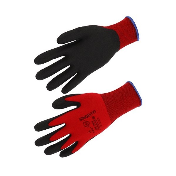 Gants de manutention tricotés polyamide rouge
