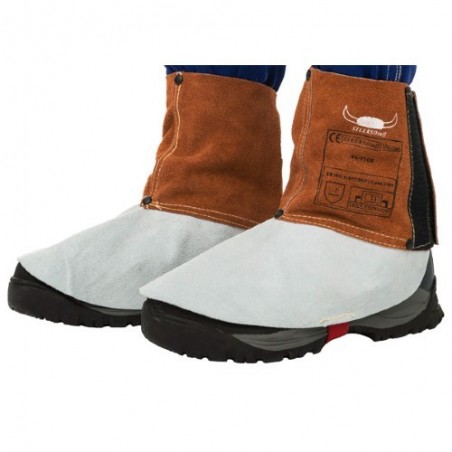 Guêtres Lava Brown en cuir croûte bovin