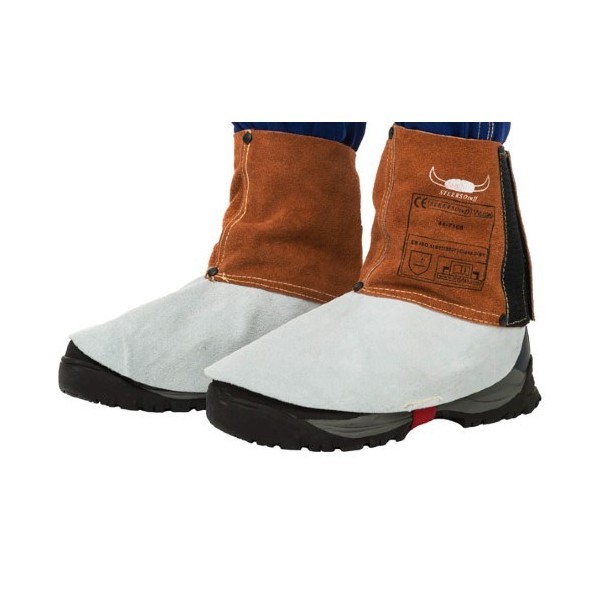 Guêtres Lava Brown en cuir croûte bovin