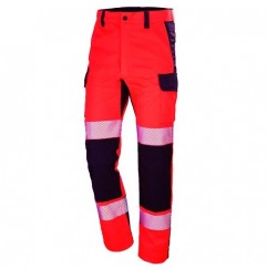 Pantalon Haute visibilité Fluo Advanced - Rouge fluo/gris
