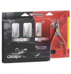 Jeu de 4 Pinces Circlips int/ext Becs Droits, 12 à 25mm et 18 à 60mm